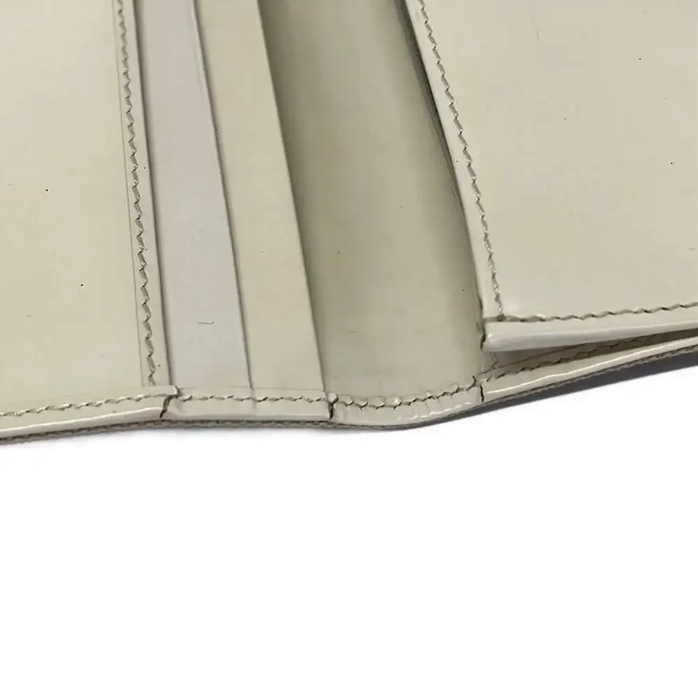 Salvatore Ferragamo Gancini Long Wallet Beige Cream Canvas Leather